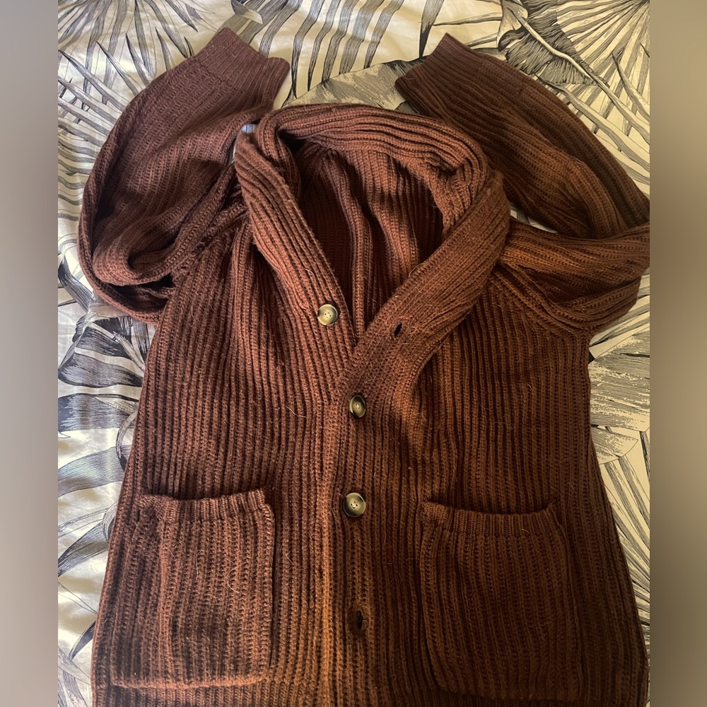 Cozy Brown Thick Knit Sweater